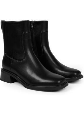 QIY Ankle Boots for Women Low Heel Square Toe Chunky Short Booties size W 7